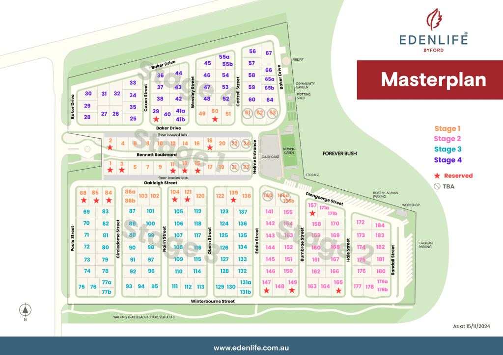 Edenlife Byford masterplan, as at 15/11/24